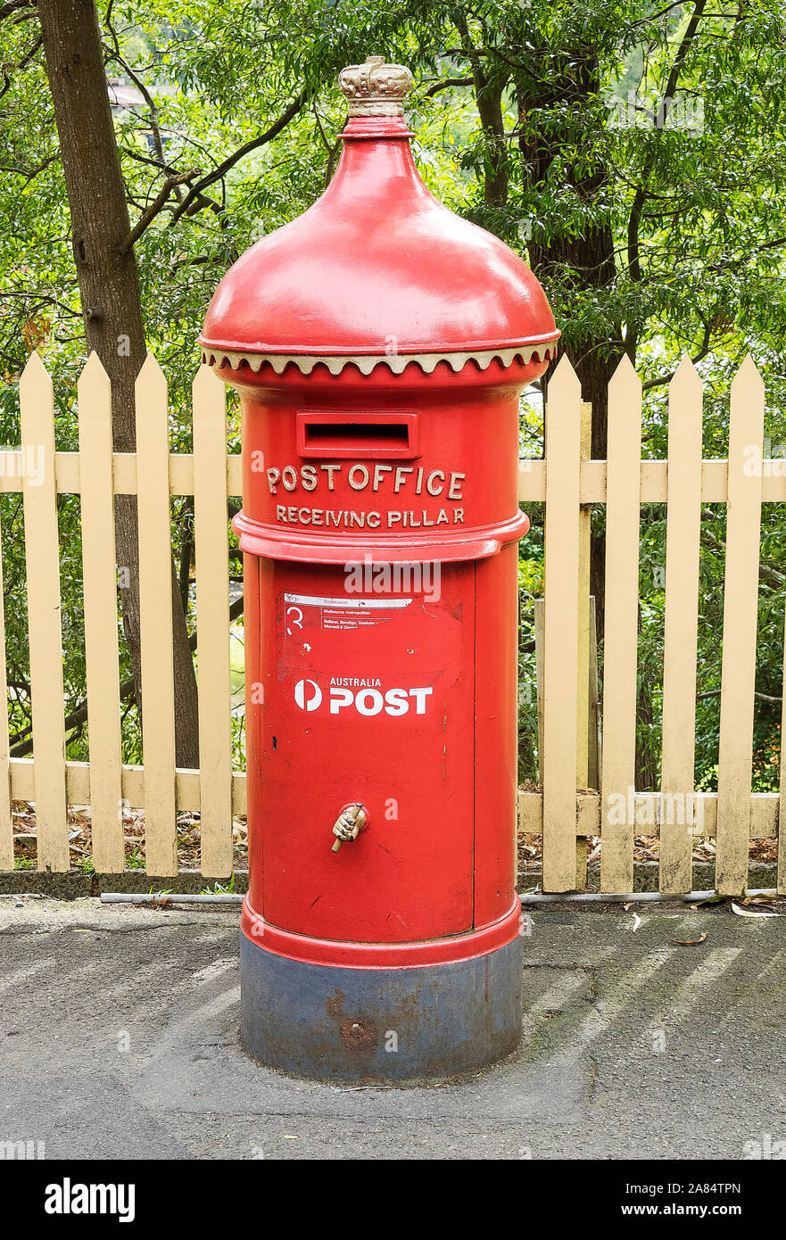 Post Box at Belgrave Station, Victoria, Australia Stock Photo