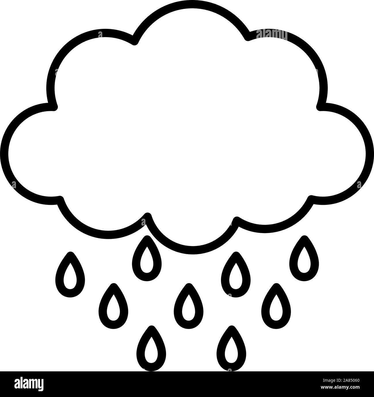 storm cloud rain drops weather design icon vector illustration thick ...