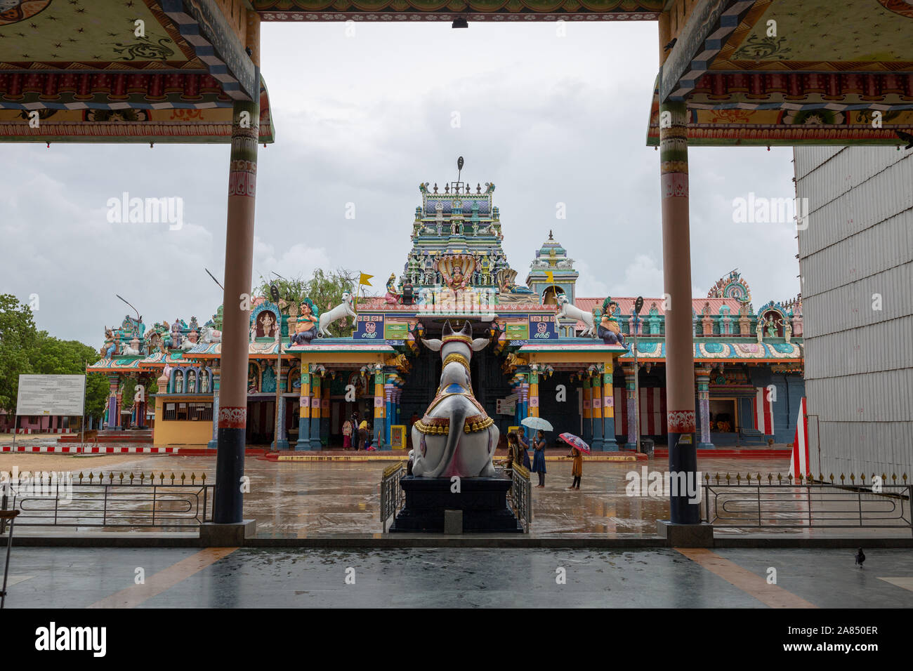 Nainativu island, Hindu temple Sri Naga Pooshani Amman Kovil, Sri Lanka Stock Photo