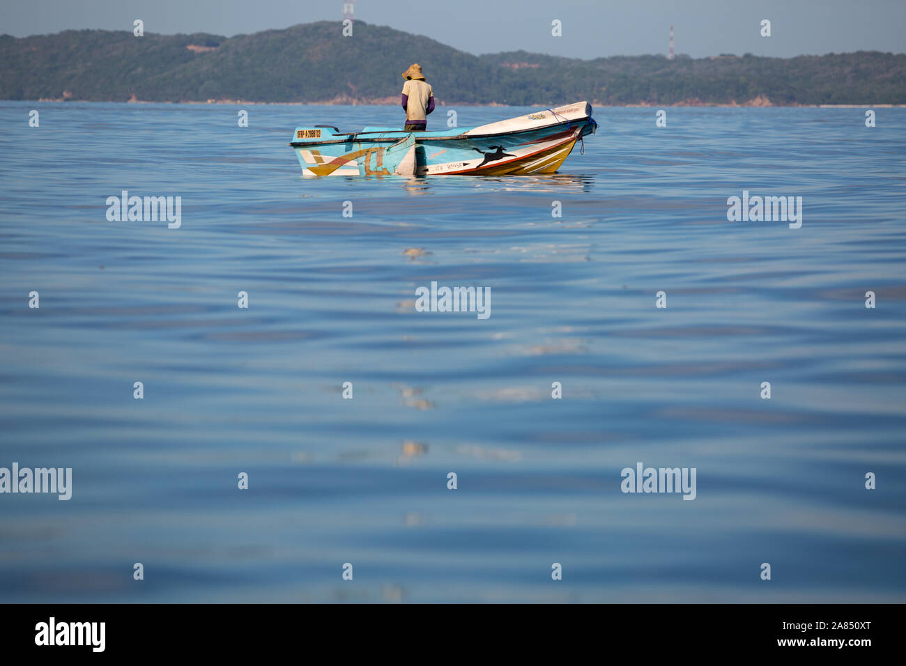 Fisherman near Trincomalee Sri Lanka Stock Photo