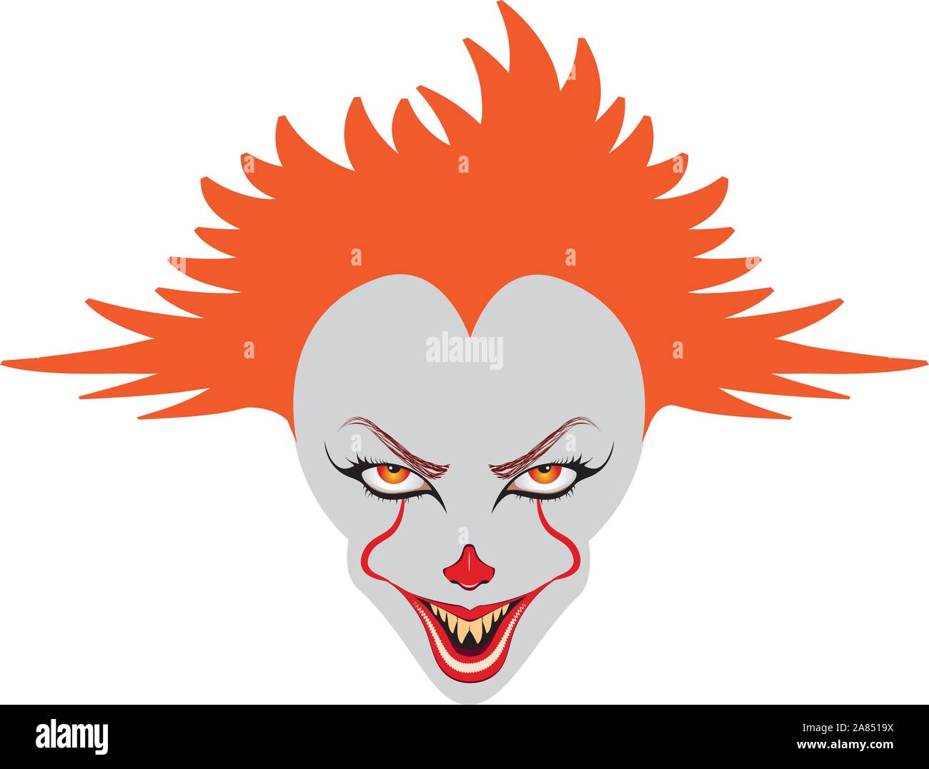 Cartoon creepy evil clown face for Halloween Stock Vector Image & Art -  Alamy