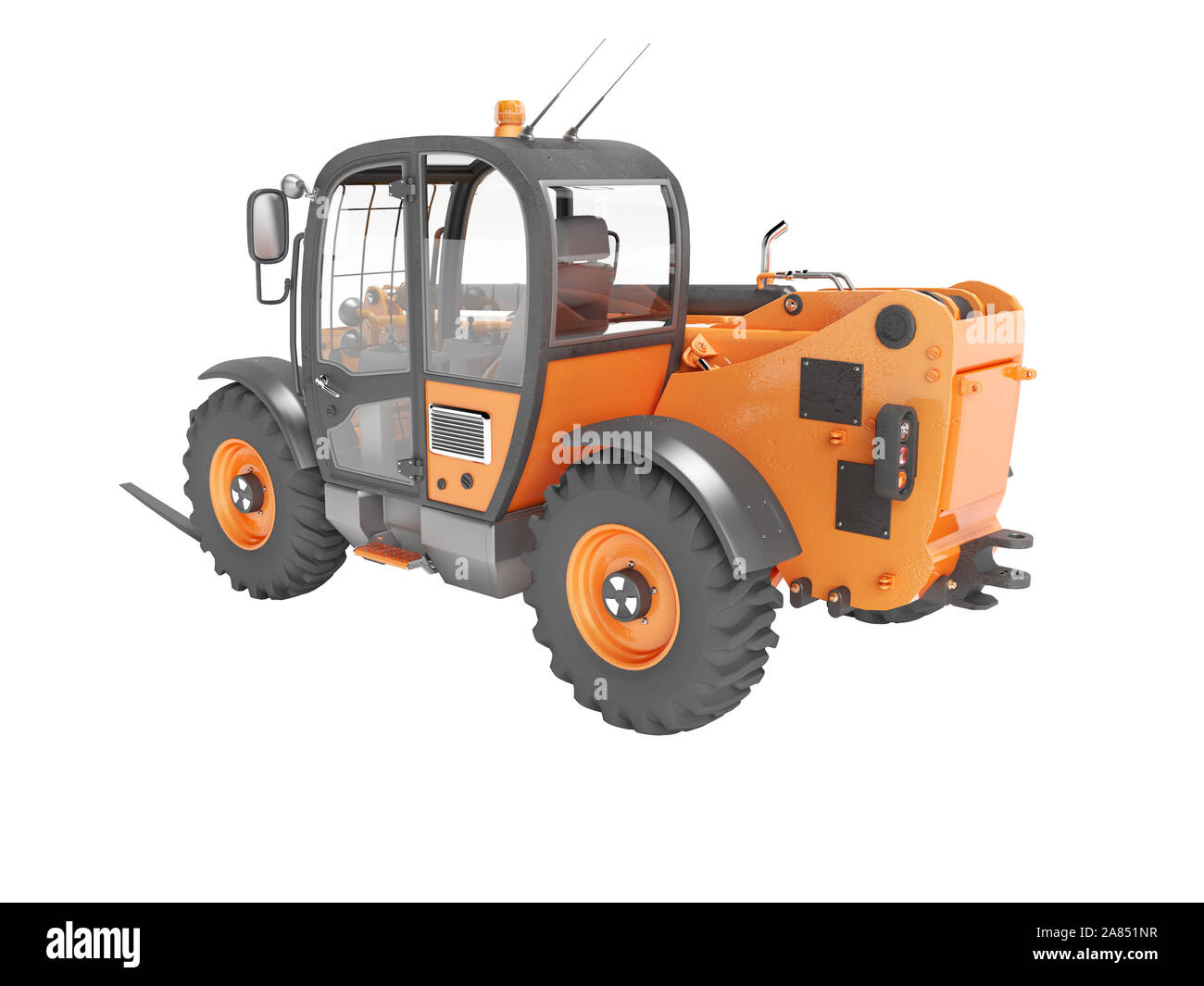 Construction machinery orange telescopic excavator for high lifting 3D