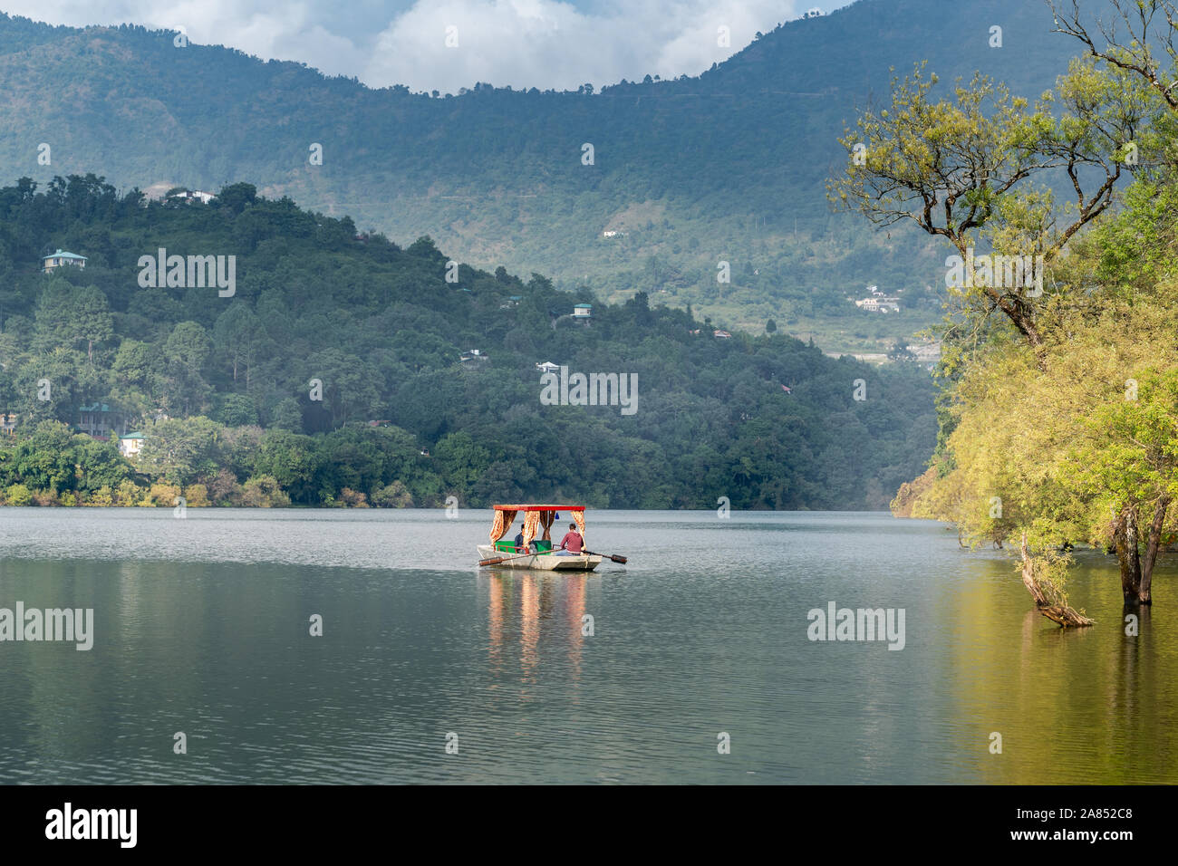 Bhimtal Lake near Nainital in Uttarakhand India Stock Photo