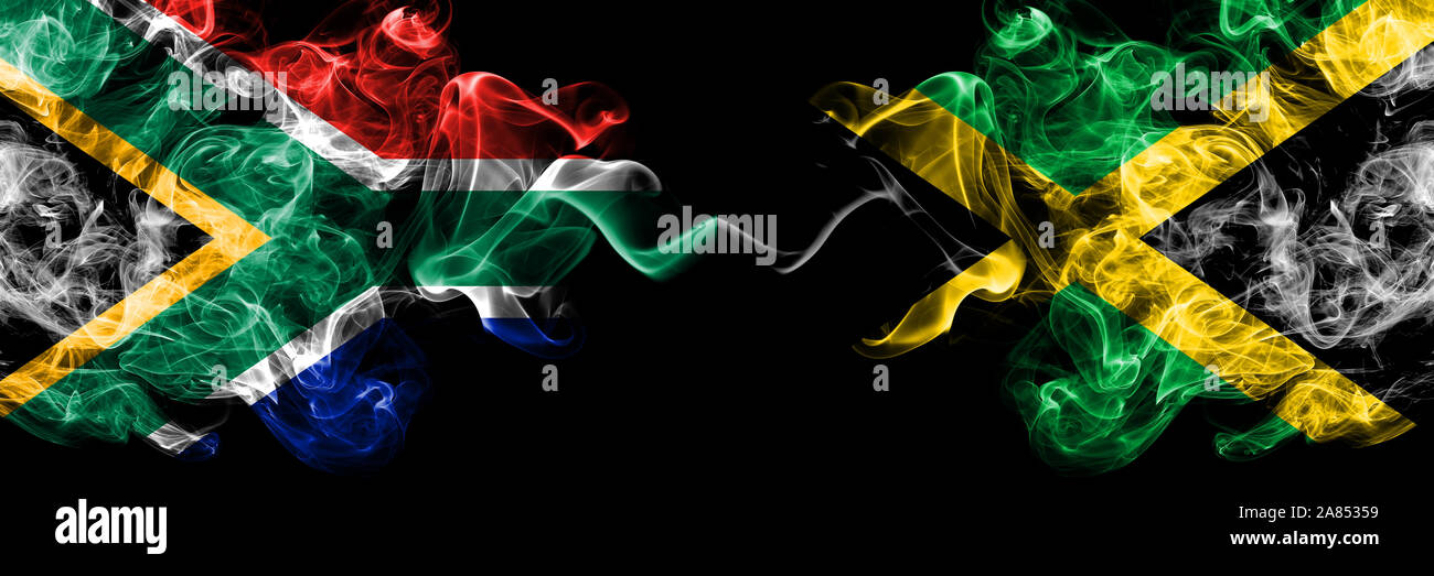 South Africa vs Jamaica, Jamaican smoky mystic flags placed side by