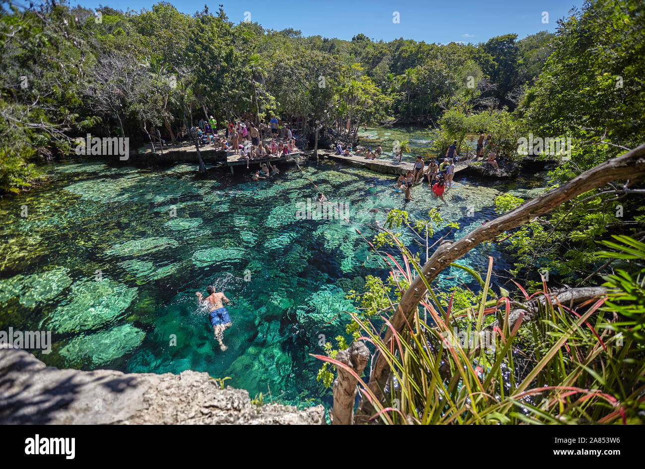 Cenote Azul in Mexico #5 Stock Photo - Alamy