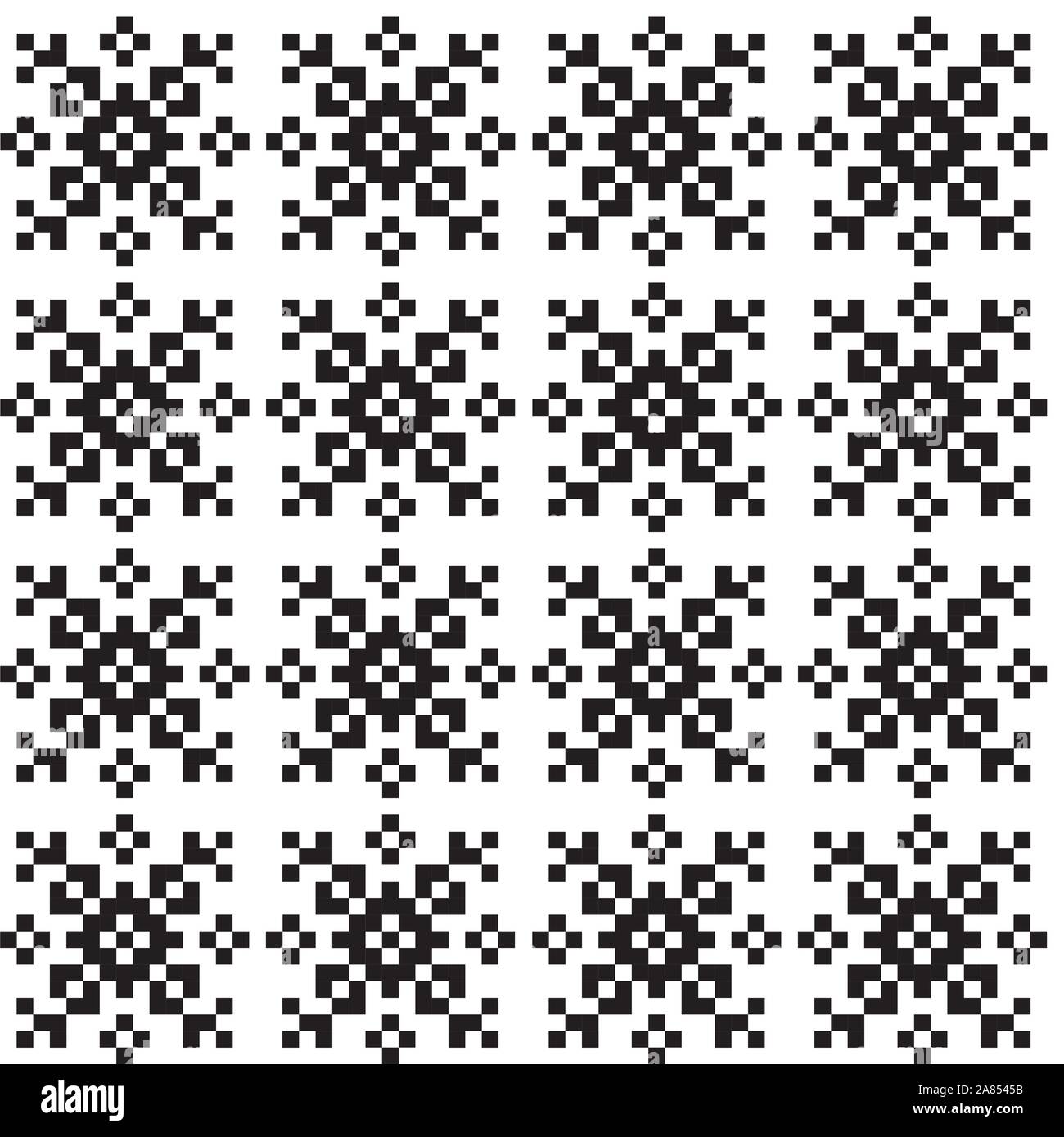 Pixel art winter snowflakes Cut Out Stock Images & Pictures - Alamy