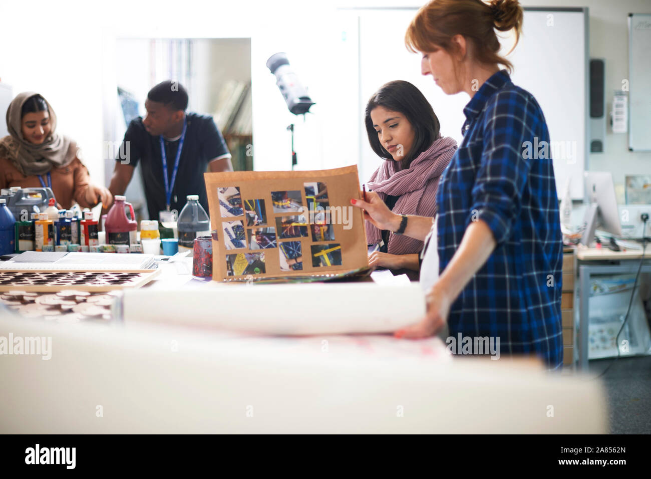 Female artists working in art studio Stock Photo