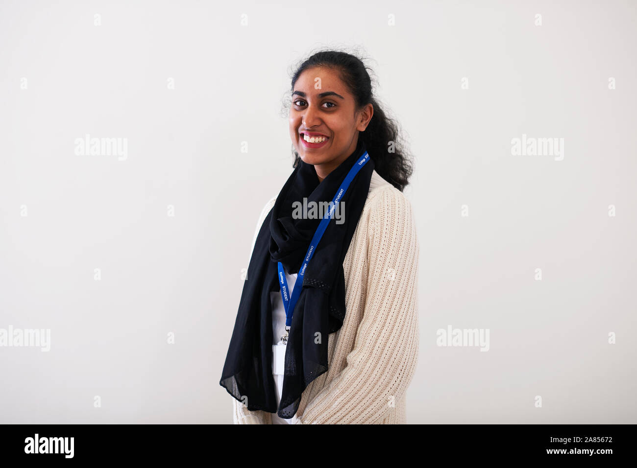 Portrait confident young Indian woman Stock Photo