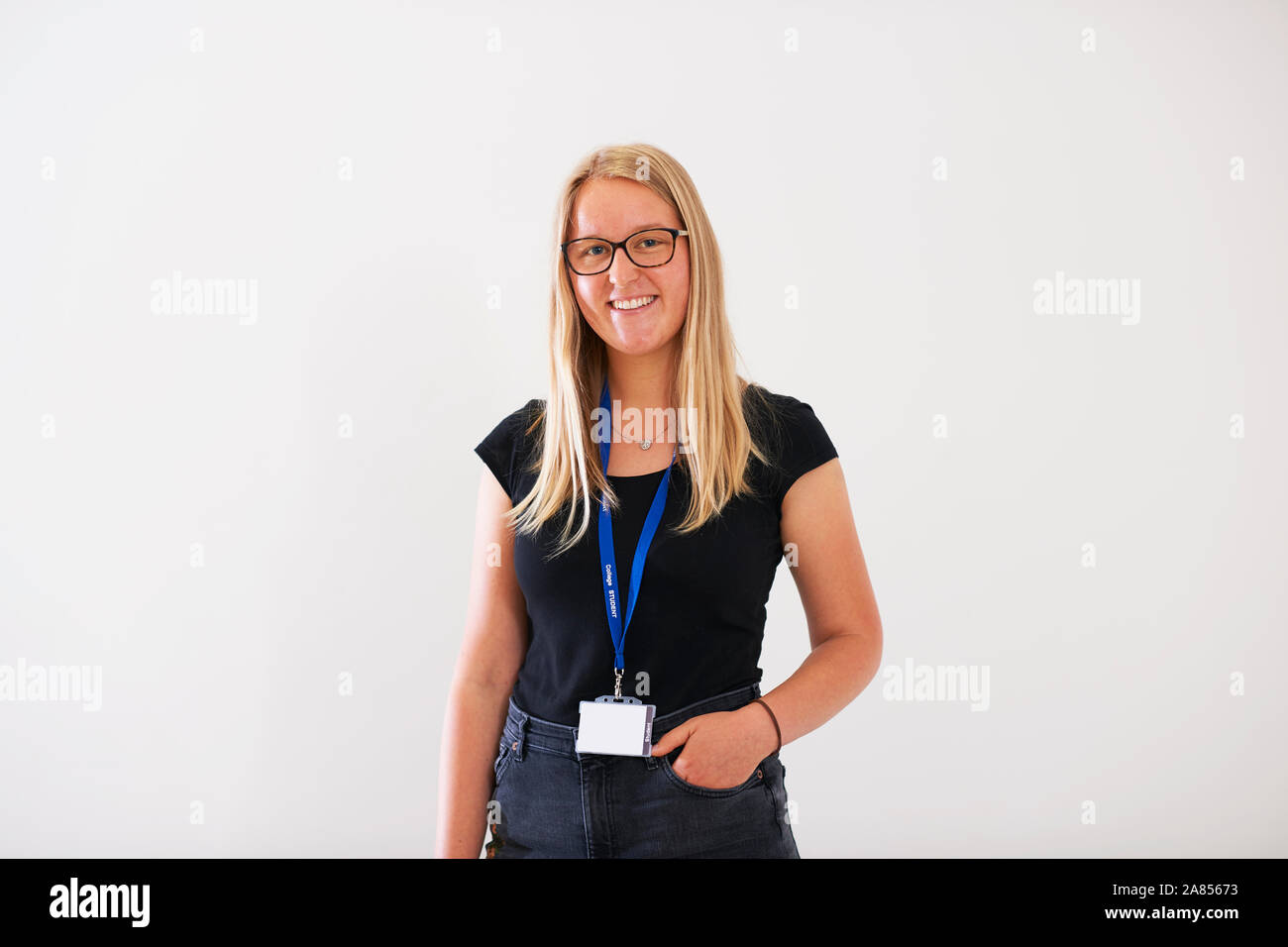 Portrait confident, smiling young woman Stock Photo