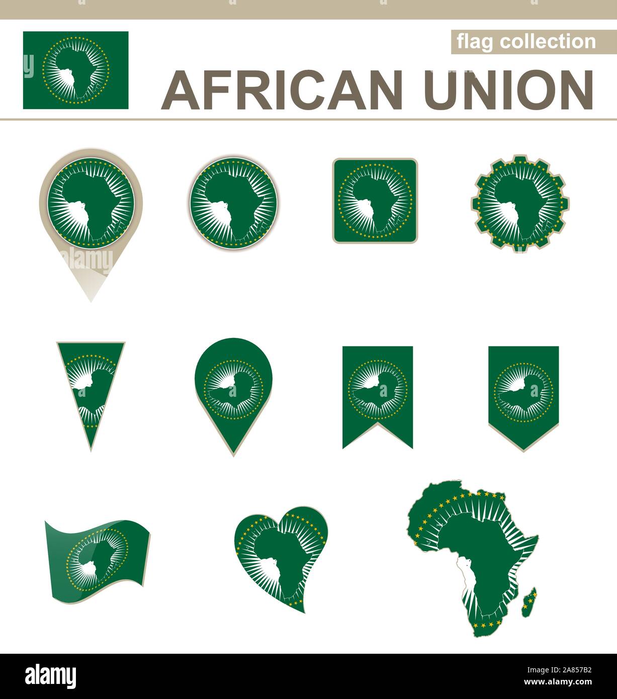 African Union Flag Collection, 12 versions Stock Vector Image & Art - Alamy