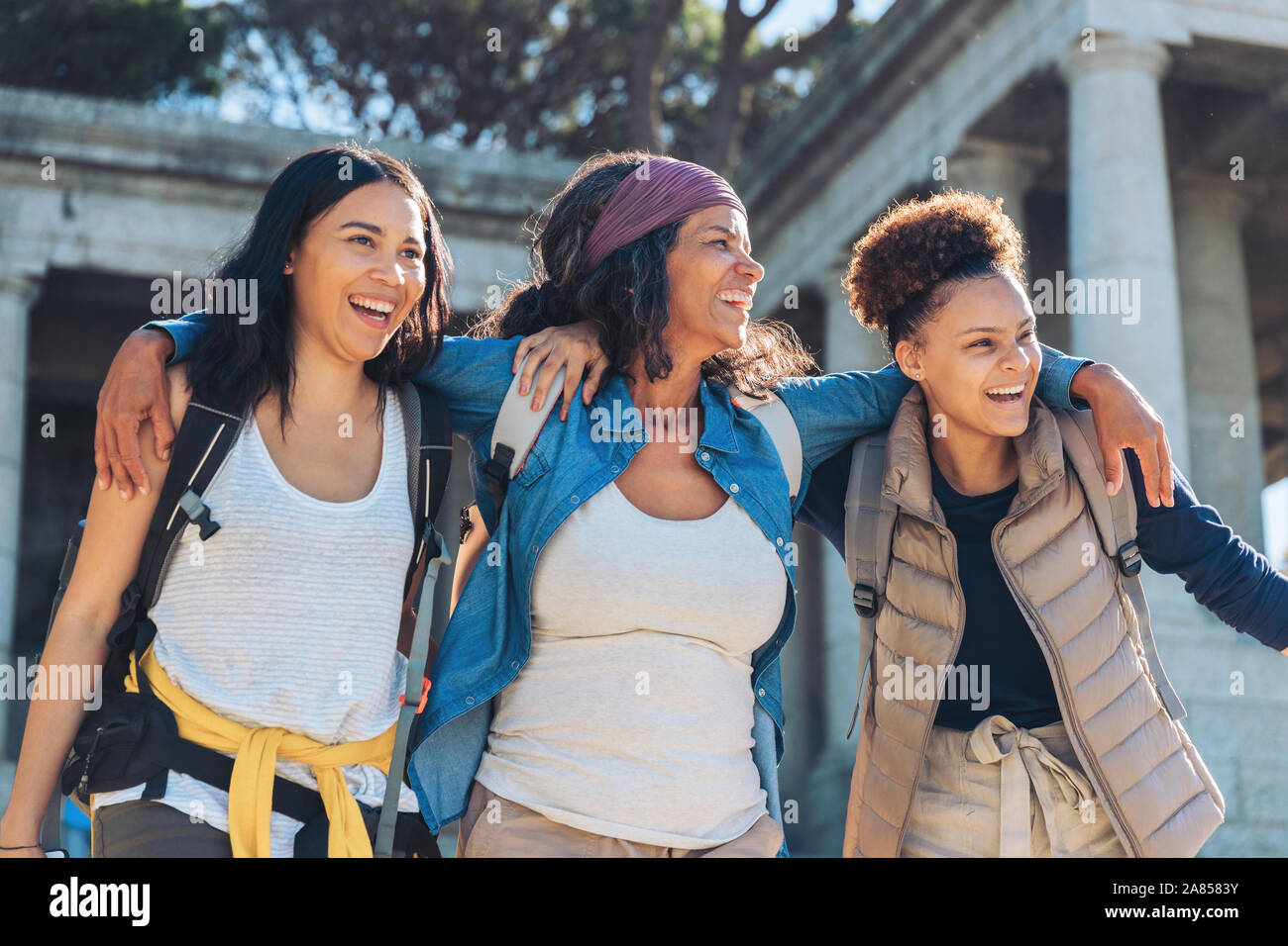 Happy, carefree mother and daughters Stock Photo
