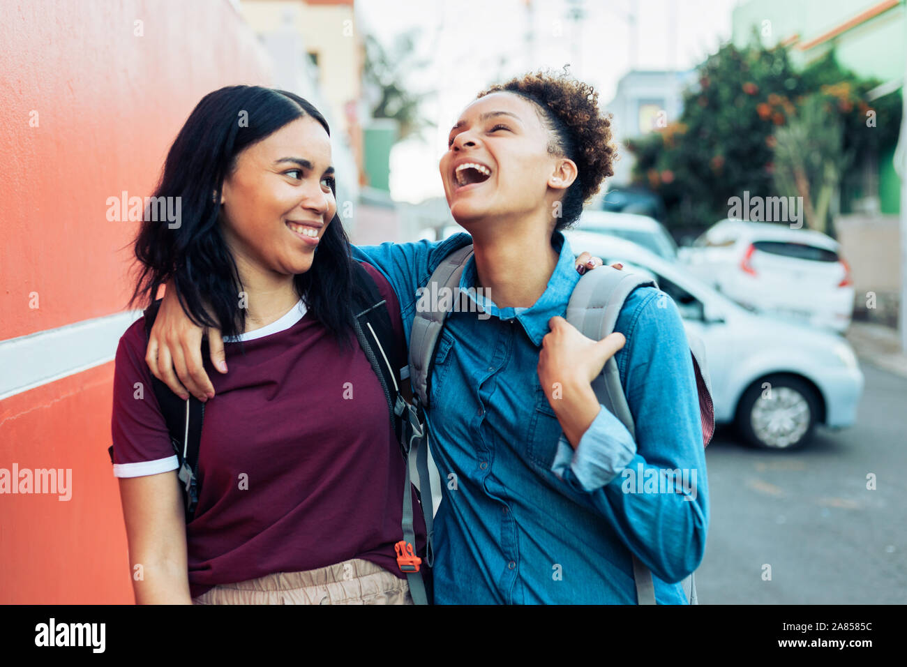 Happy, carefree young women friends Stock Photo