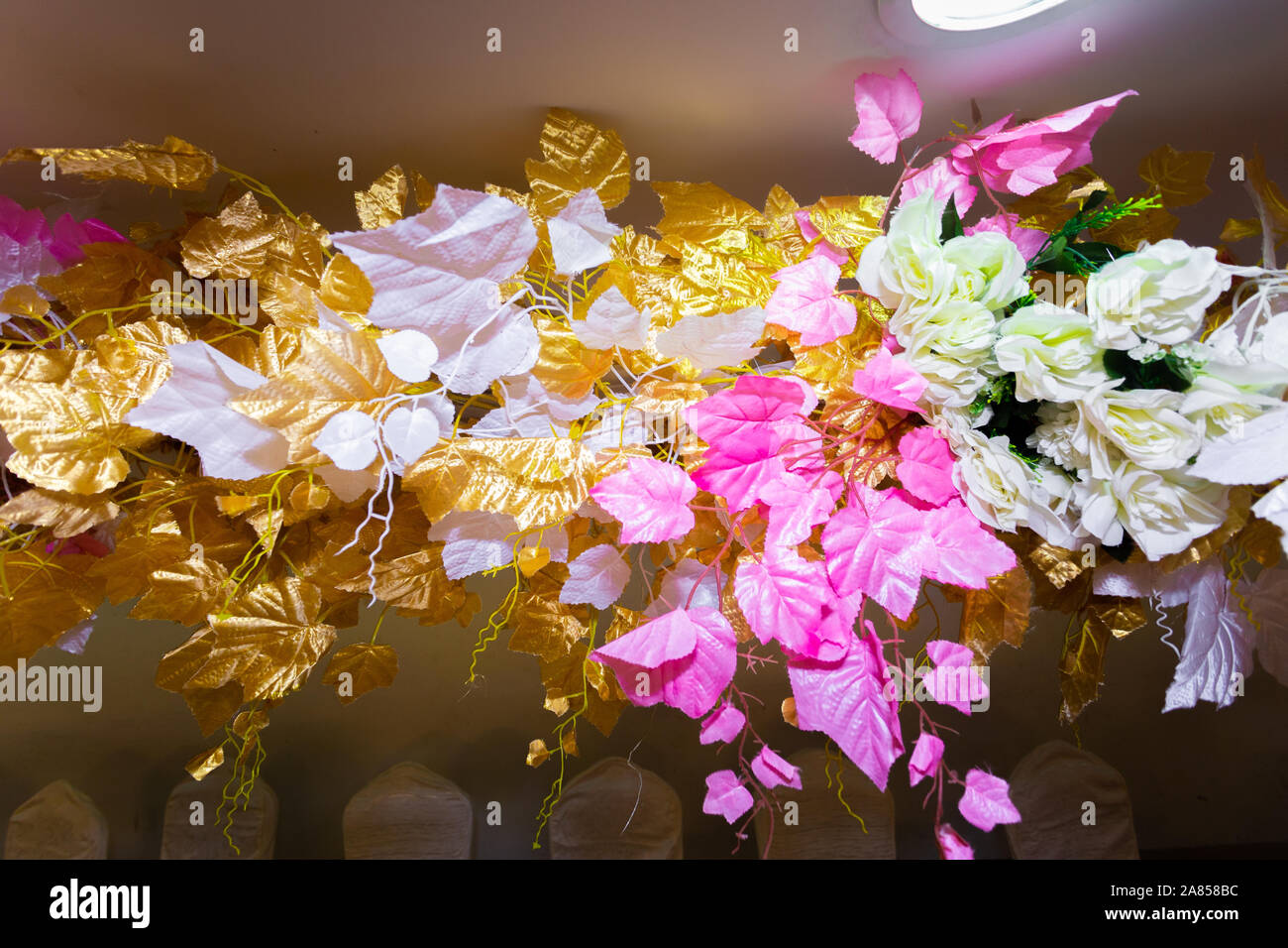 Golden leaf Hand made paper flower, Wedding decoration and ...