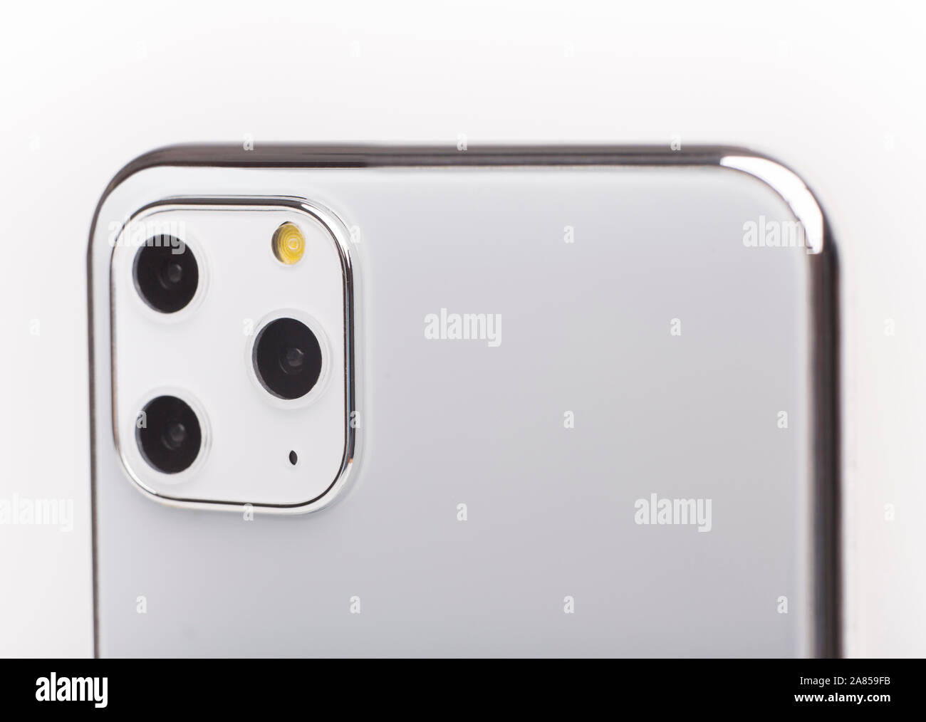 Close up of new three camera design isolated on white Stock Photo - Alamy