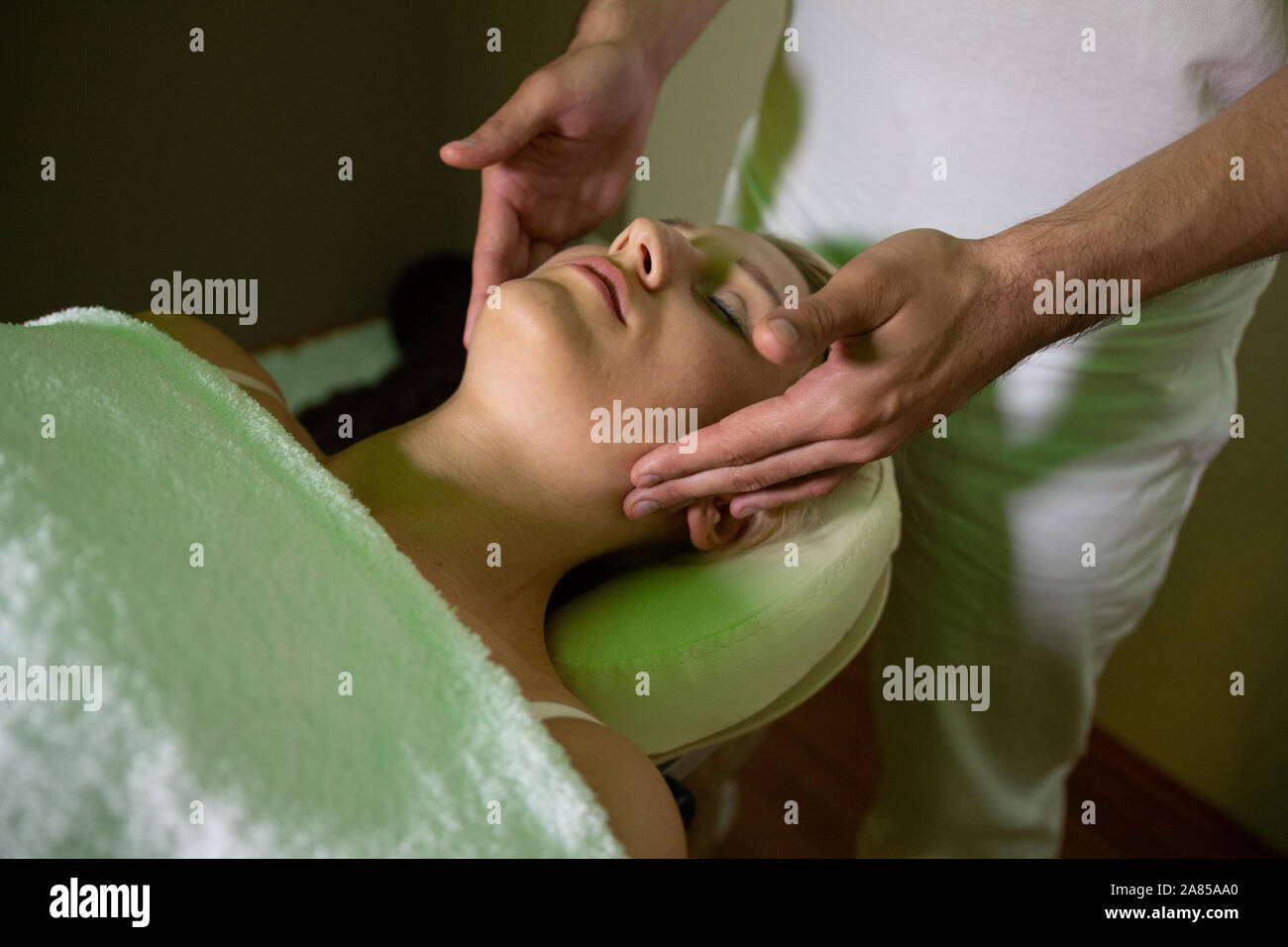 Head massage Stock Photo