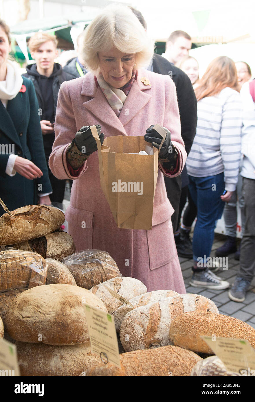 The Duchess Of Cornwall At A Bakery Stall During A Visit To Swiss