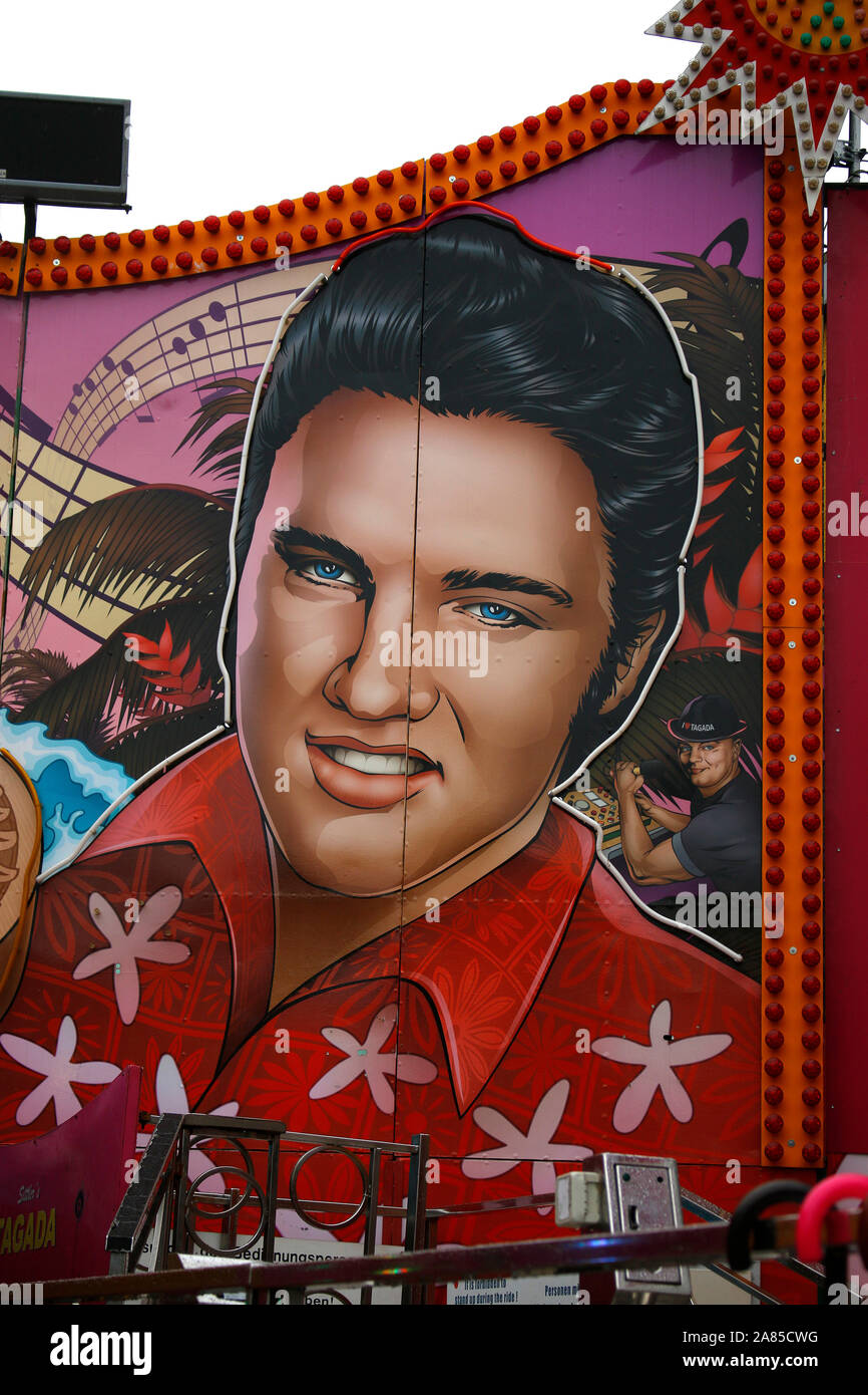 Impressionen: Elvis Presley-Portrait, Prater, Wien, Oesterreich/ Vienna, Austria (nur fuer redaktionelle Verwendung. Keine Werbung. Referenzdatenbank: Stock Photo