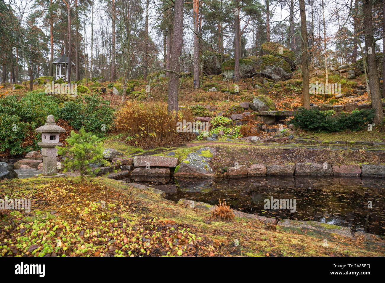 Landscape Park Sapokka in late autumn, Kotka, Finland Stock Photo