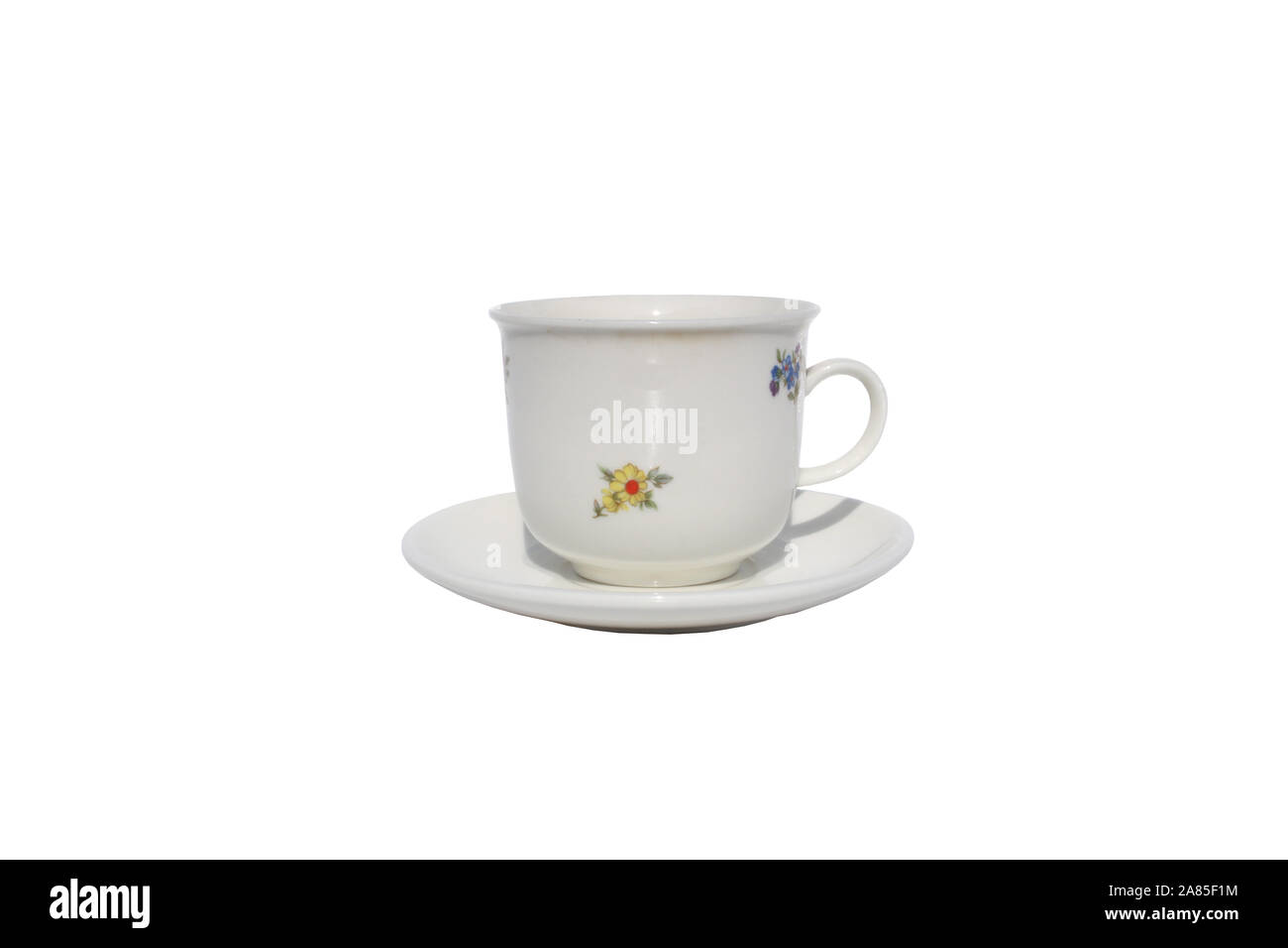 Coffee cup floral patterns on isolated Stock Photo