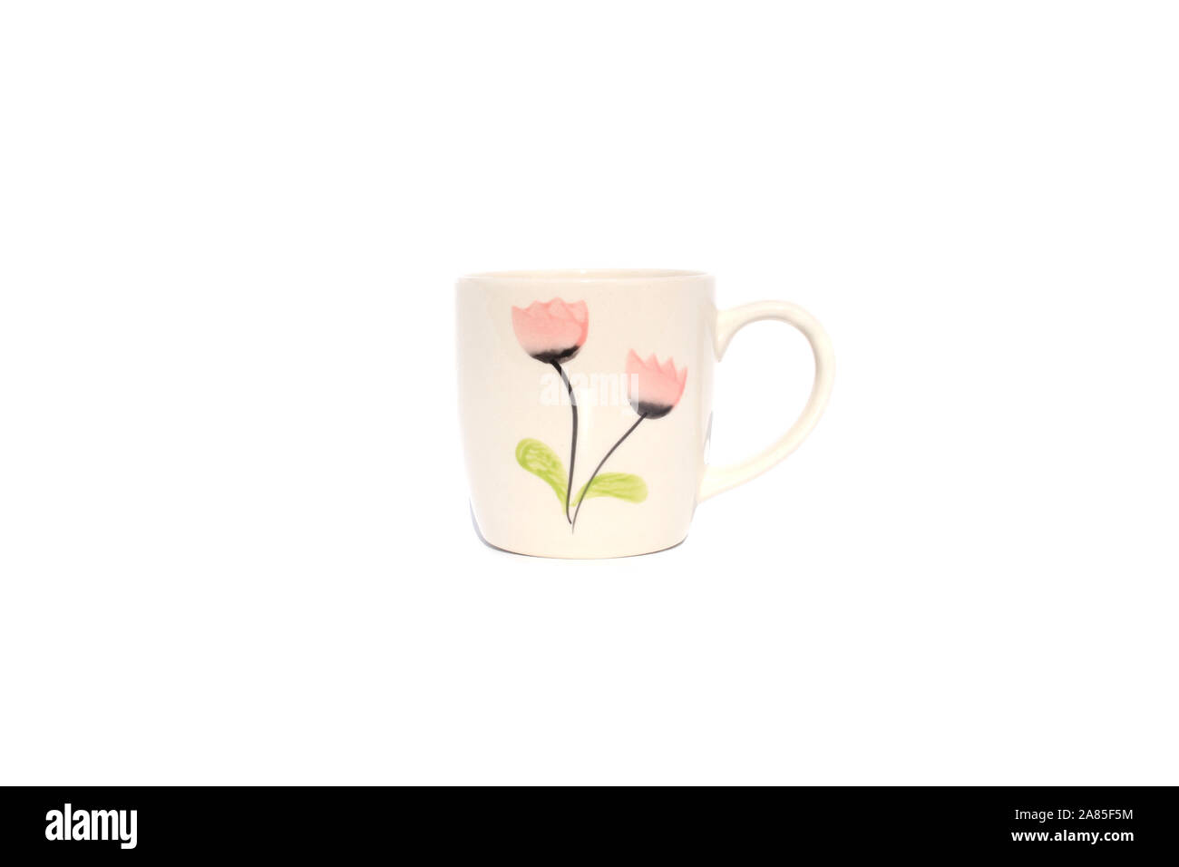 Coffee cup floral patterns on isolated Stock Photo