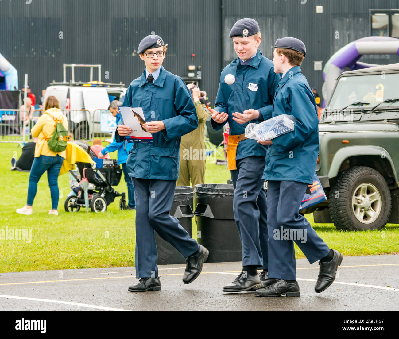 Royal Air Force cadets at National airshow, East Fortune, East Lothian, Scotland, UK Stock Photo