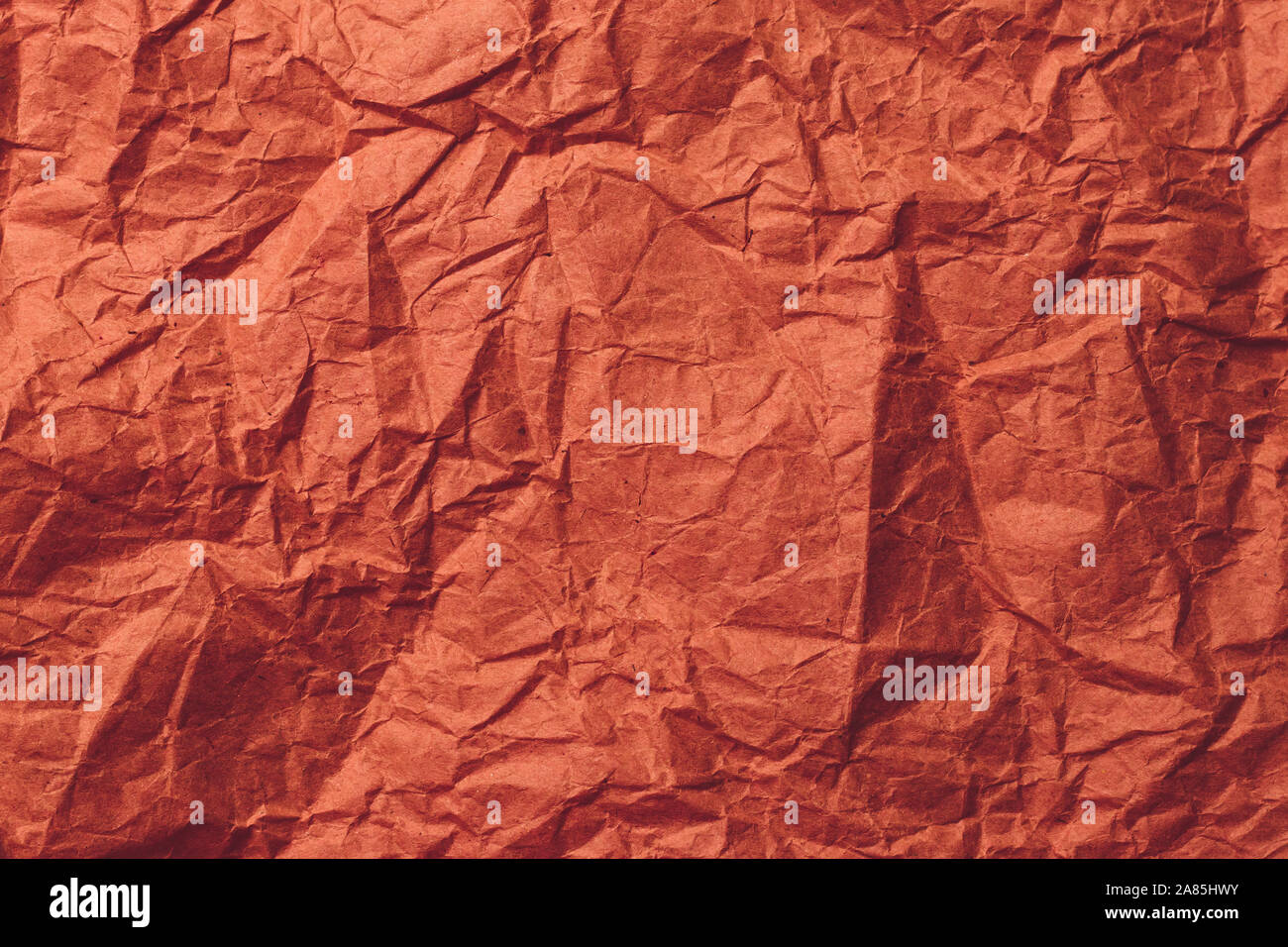 Red wrapping paper, crumpled paper texture. Creased sheet background ...