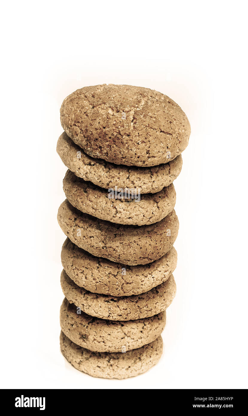 oatmeal cookies on the white Stock Photo