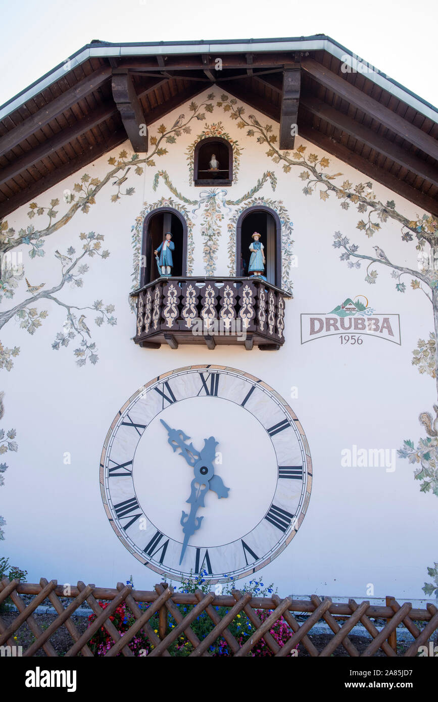 Large Cuckoo Clock on a wall in the small town of Lake Titisee, Black