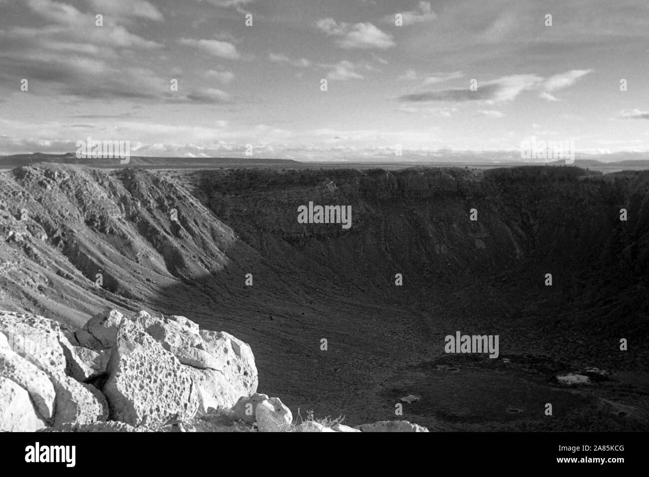 Barringer-Krater in Arizona, 1960er. Barringer Crater in Arizona, 1960s. Stock Photo