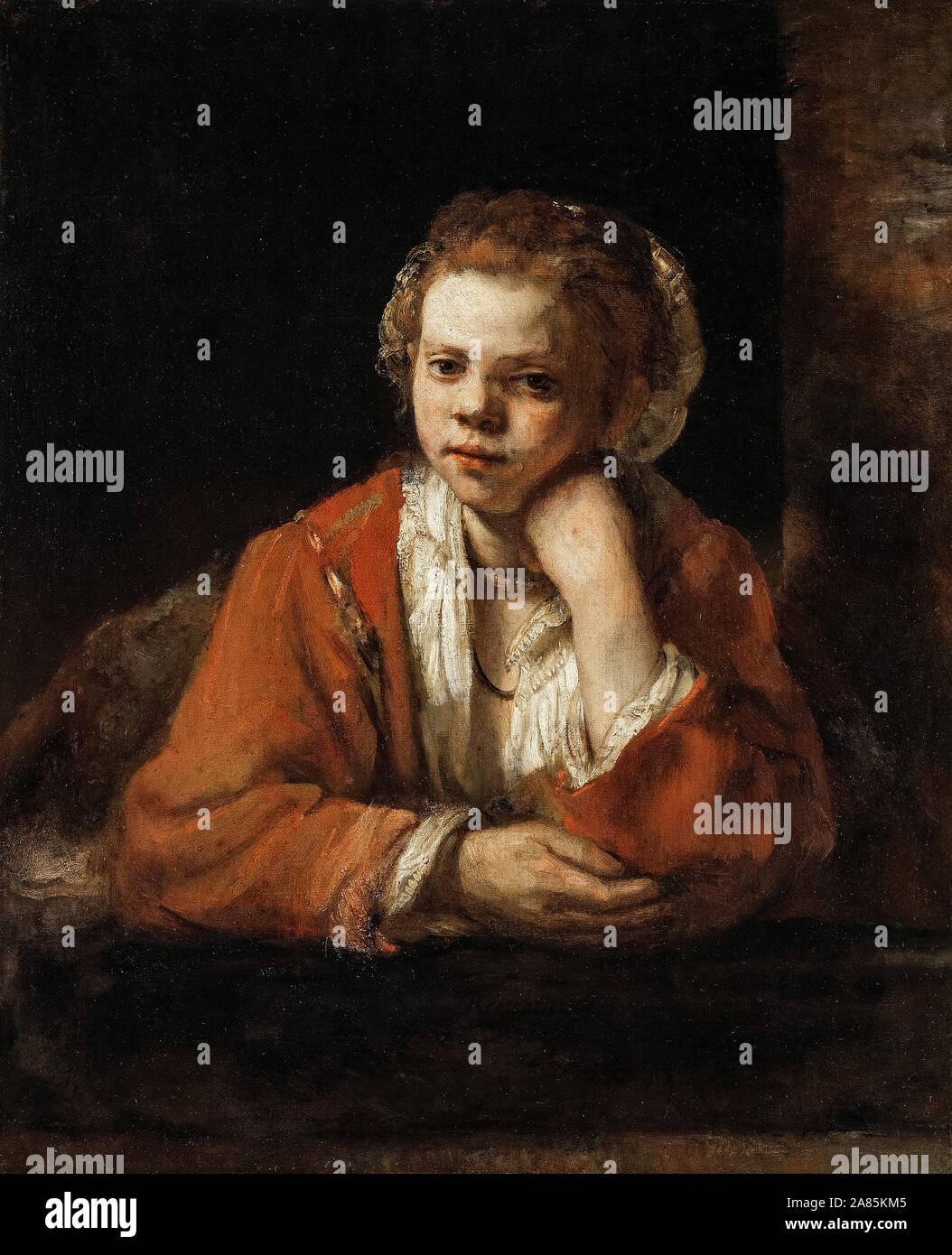 https://c8.alamy.com/comp/2A85KM5/rembrandt-van-rijn-the-kitchen-maid-girl-at-a-window-portrait-painting-1651-2A85KM5.jpg