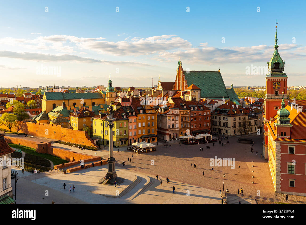 Top view of the old town in Warsaw Stock Photo