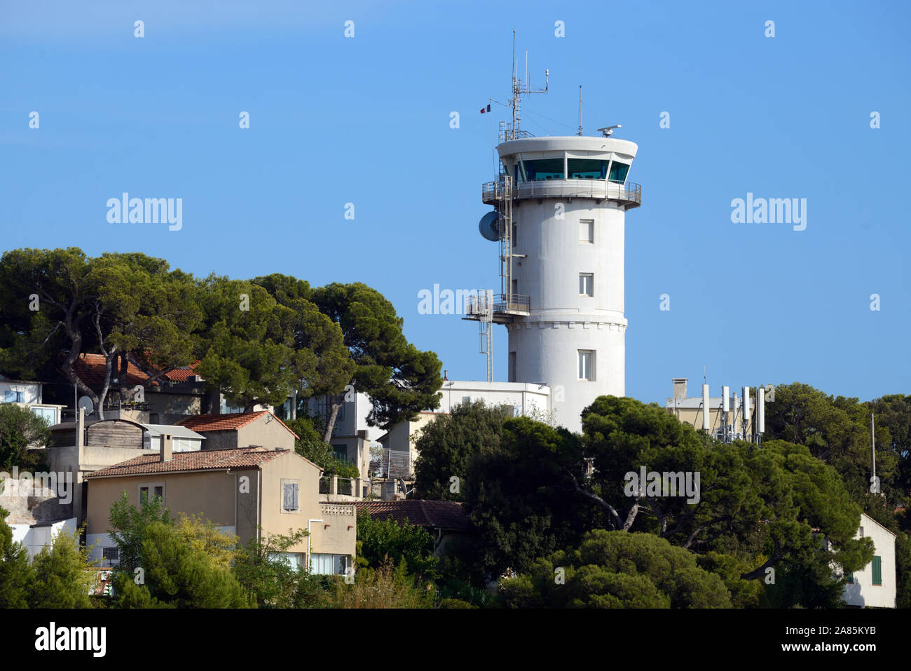 Phare du Cap Couronne Lighthouse Carro Martigues on the Blue Coast or La Côte Bleue Provence France Stock Photo
