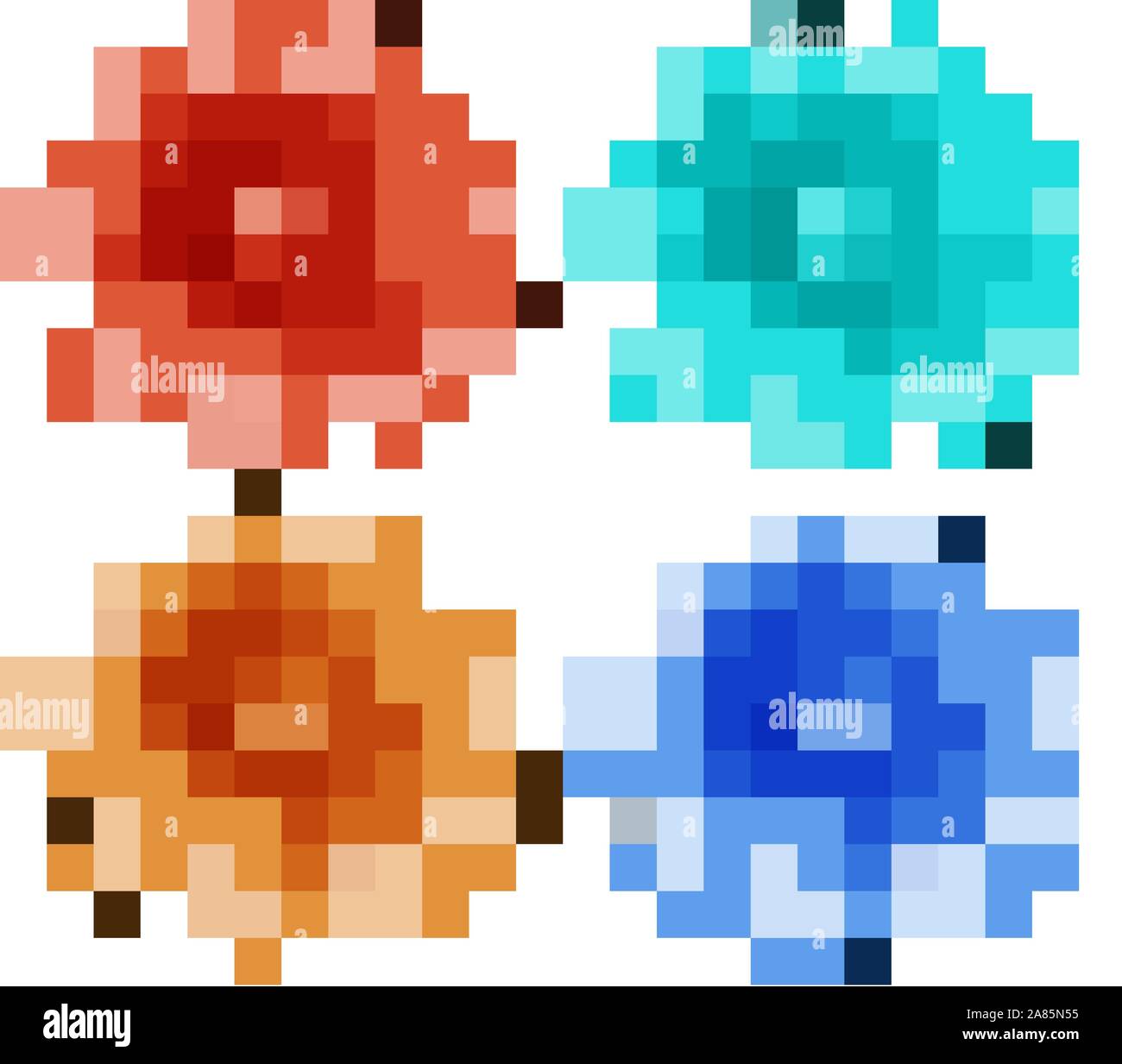 Isolated set of flowers illustration Stock Vector Image & Art - Alamy