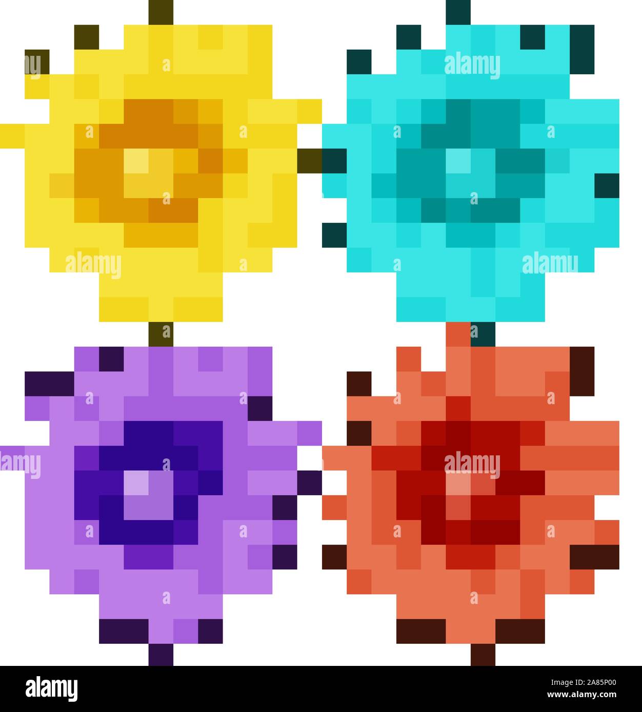 Isolated set of flowers illustration Stock Vector Image & Art - Alamy