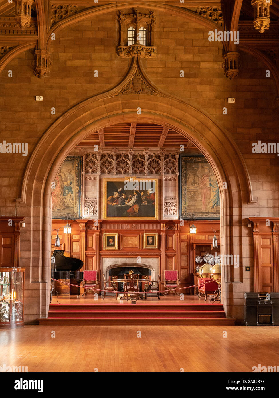 The Kings Hall and The Cross Hall at Bamburgh Castle, Northumberland, UK Stock Photo