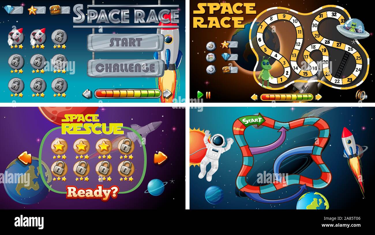 Set of space games illustration Stock Vector Image & Art Alamy