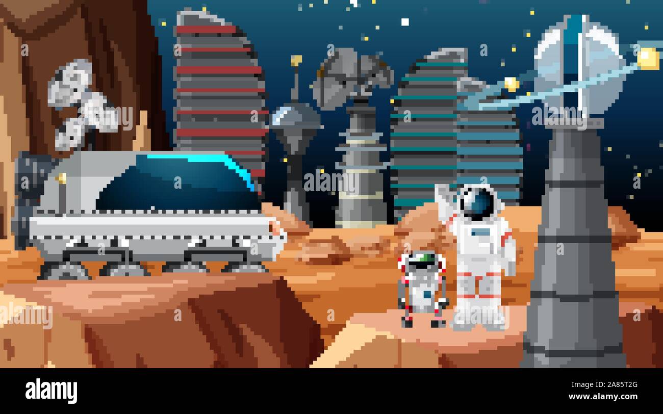 Astronaut in space scene illustration Stock Vector Image & Art - Alamy