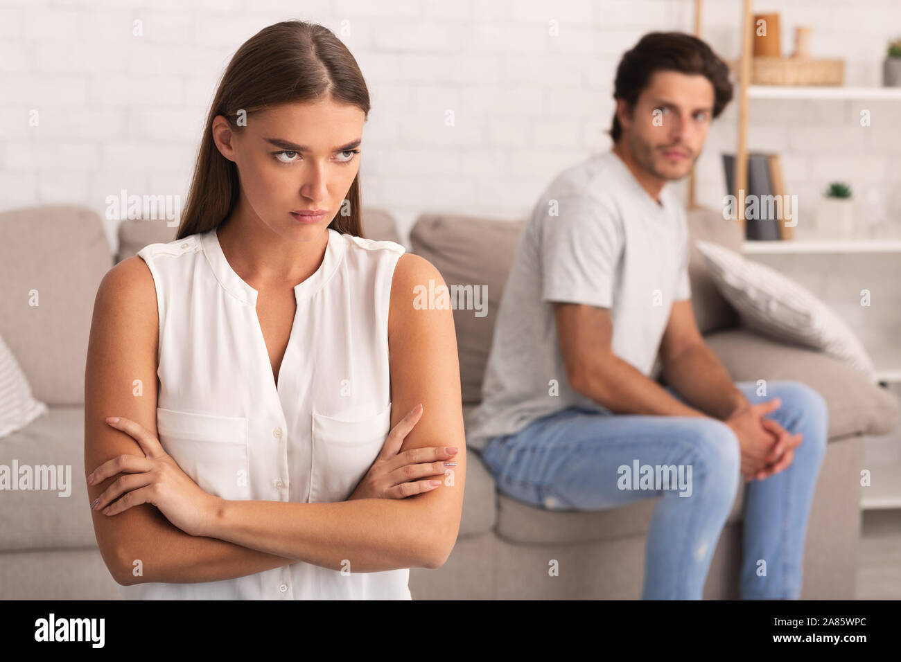 Stubborn Woman High Resolution Stock Photography And Images Alamy Select from premium stubborn woman of the highest quality. https www alamy com angry woman standing crossing hands dissatisfied with boyfriends behavior indoor image332044228 html