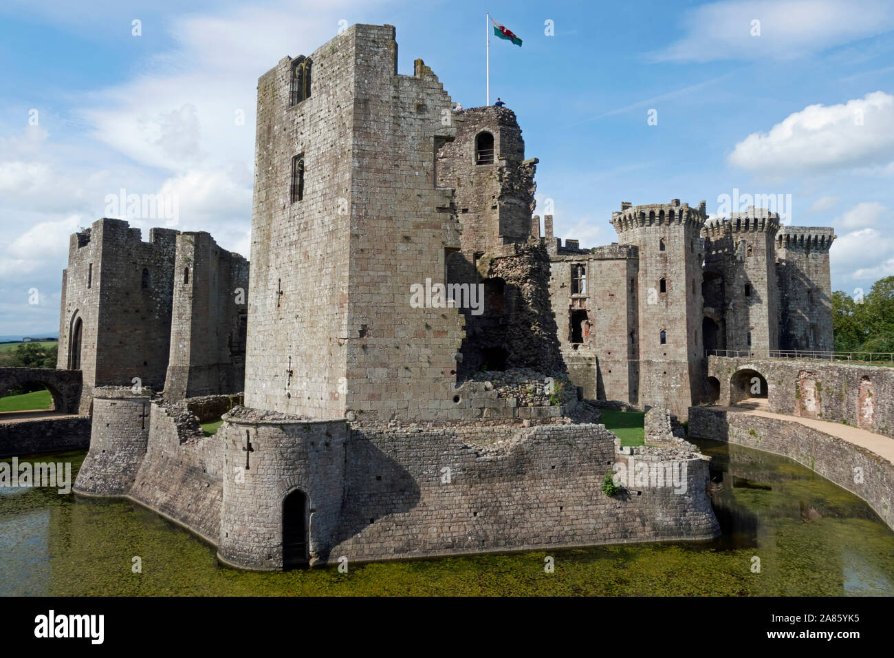 Raglan Castle, Raglan, Monmouthshire, Wales. Stock Photo