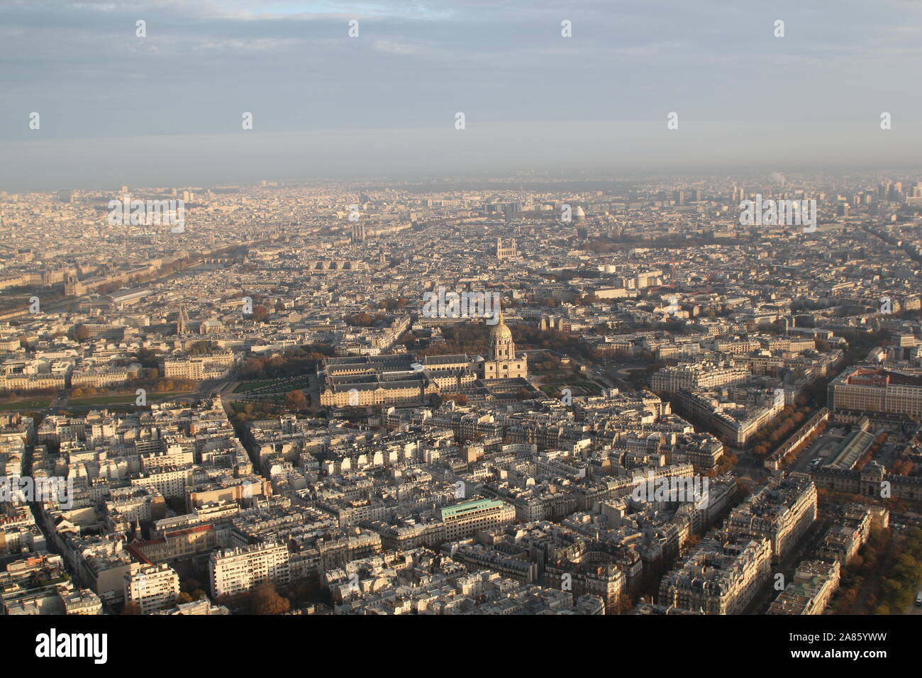 Paris aerial view from Eiffel Tower Stock Photo
