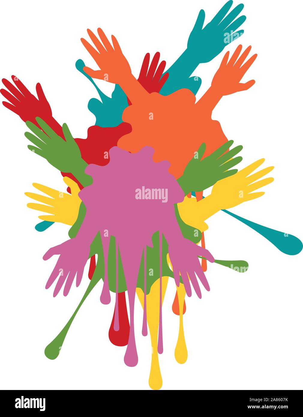 Cartoon human hands with various gestures, simple silhouette Stock ...