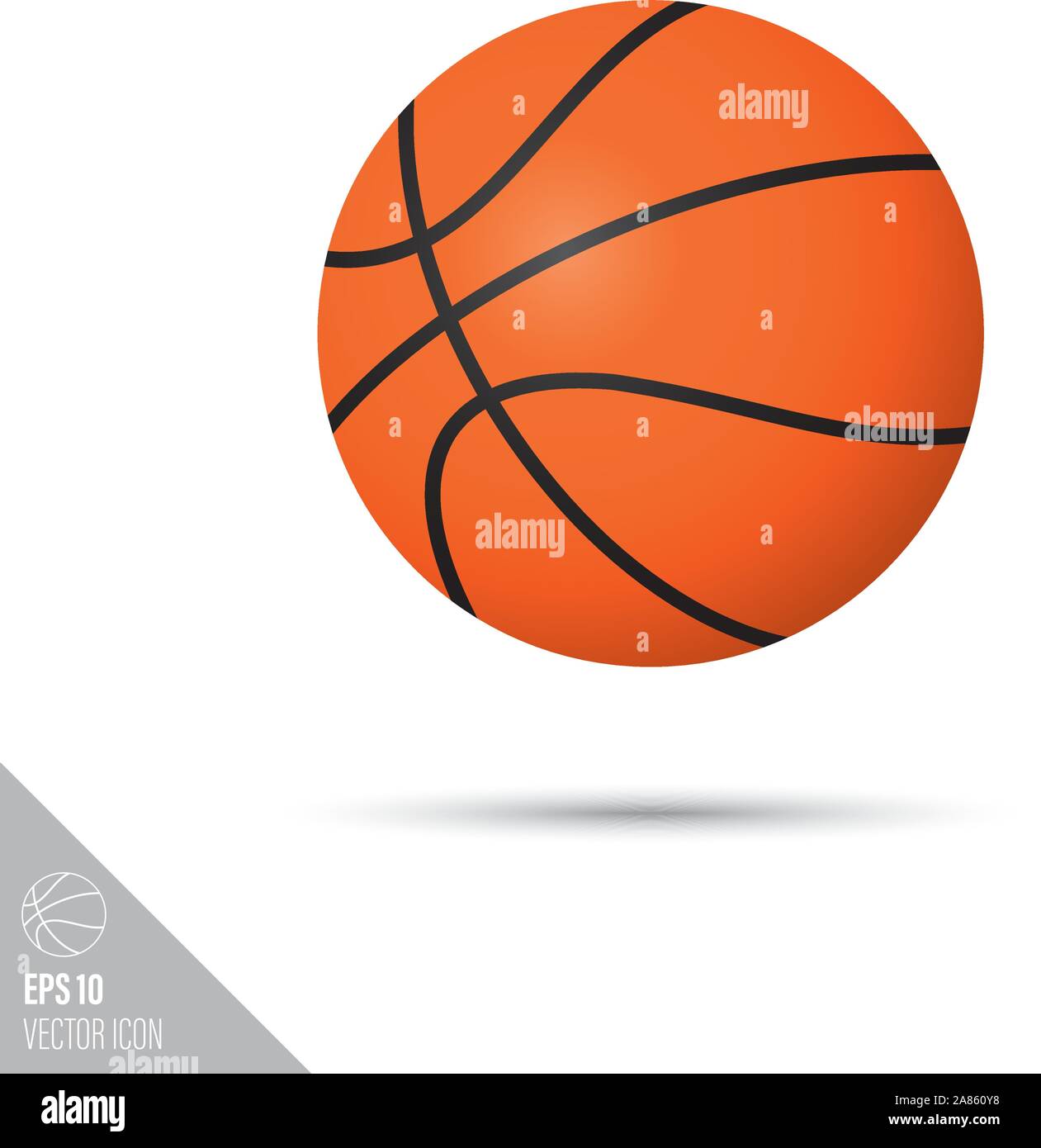 Smooth style basketball ball icon. Sports equipment vector illustration. Stock Vector