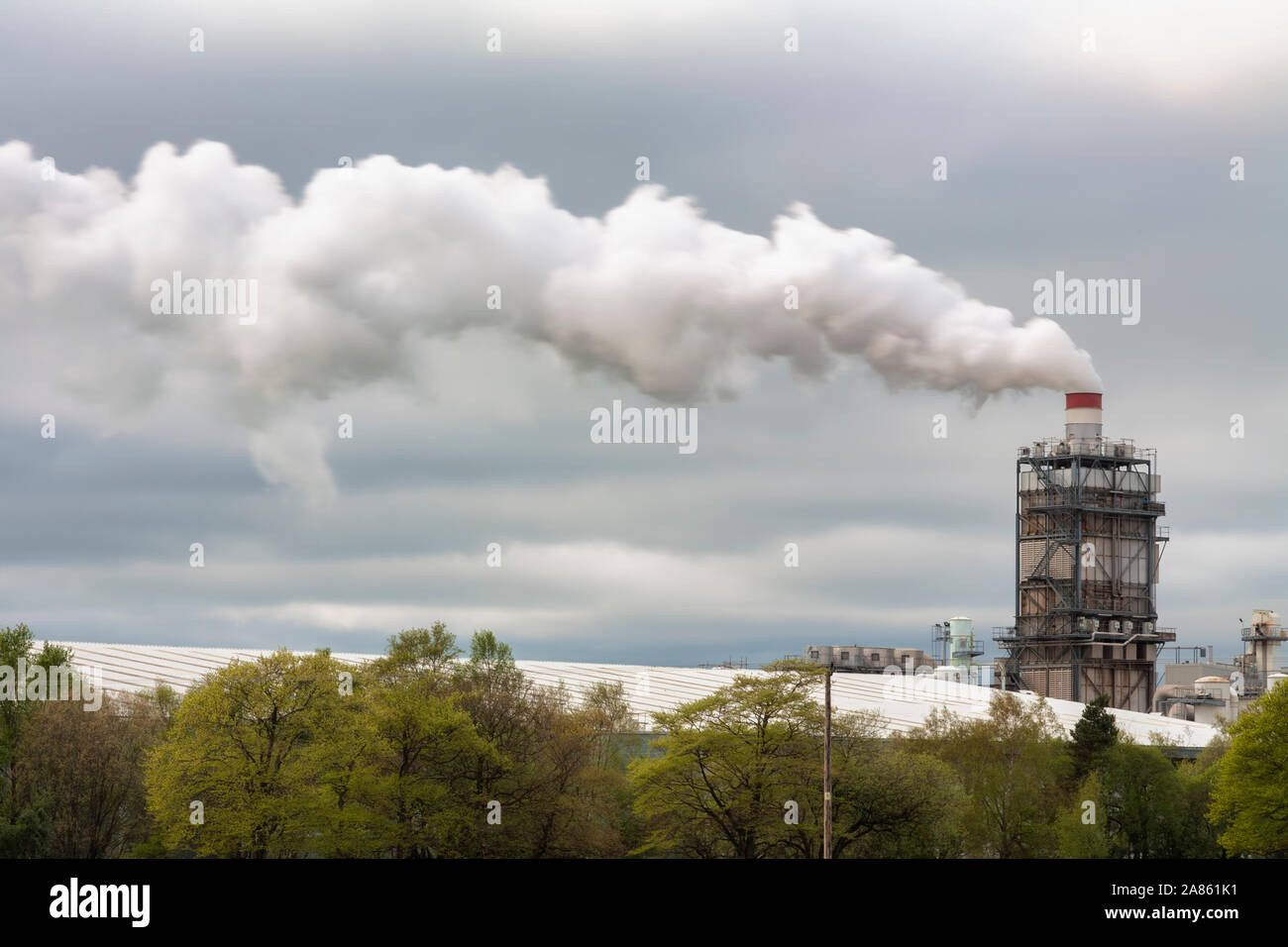 pollution from ayrshire factory Stock Photo