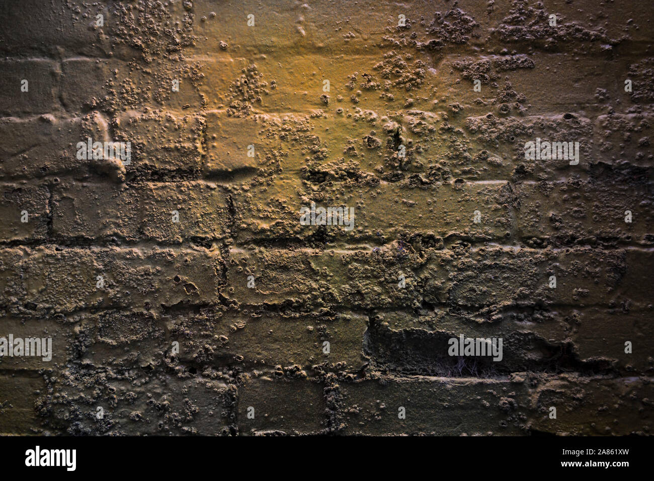 painted wall of bricks Stock Photo