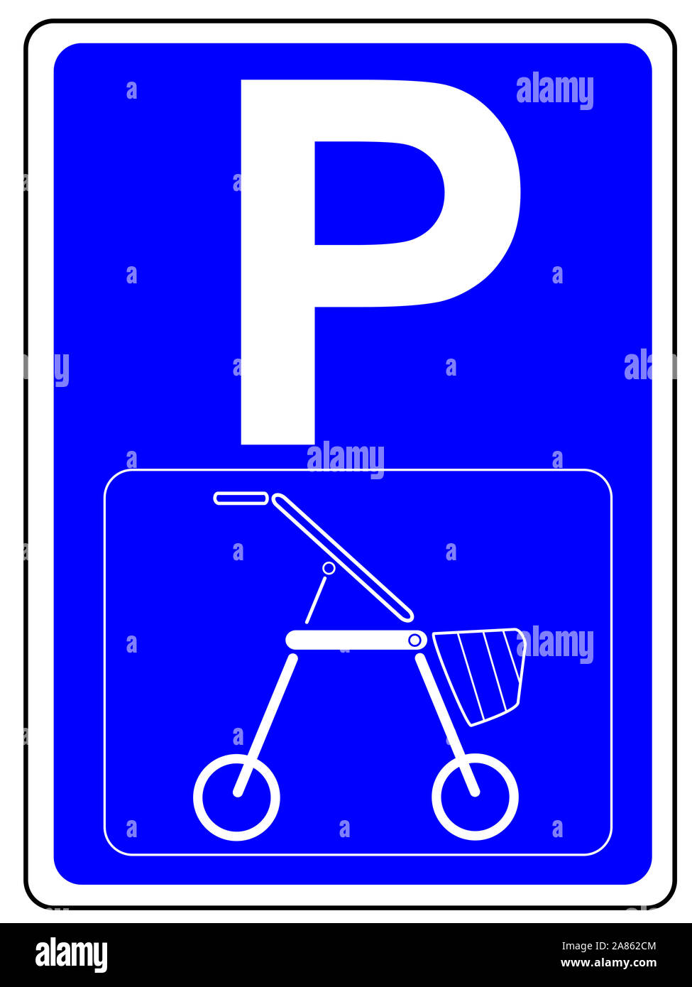 Parking space sign German Rollator Stock Photo