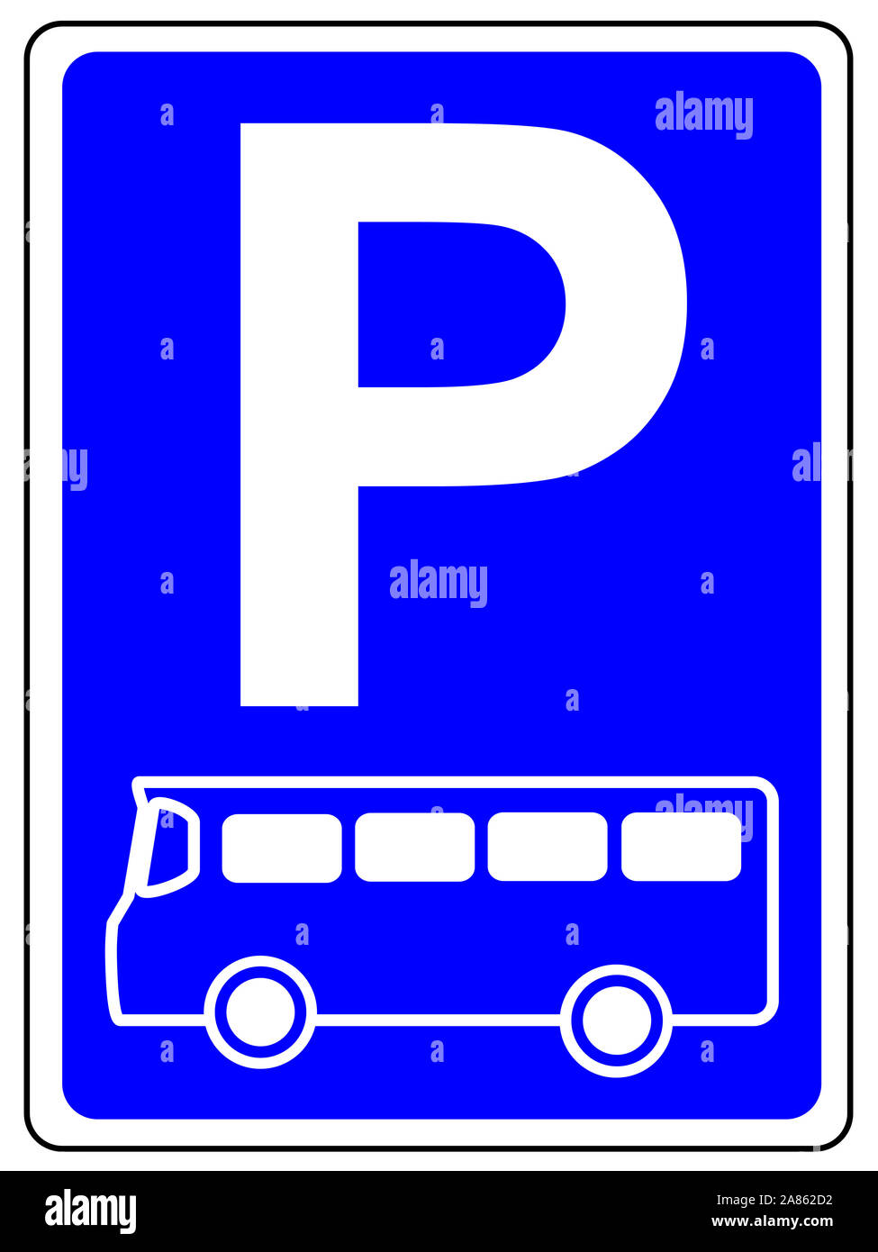 Parking space sign German Bus Stock Photo - Alamy