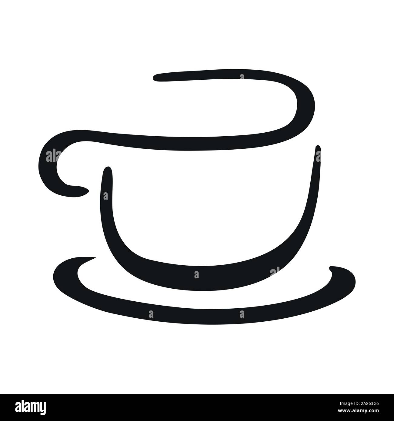 Black coffee mug vector on white background Stock Vector Image & Art ...