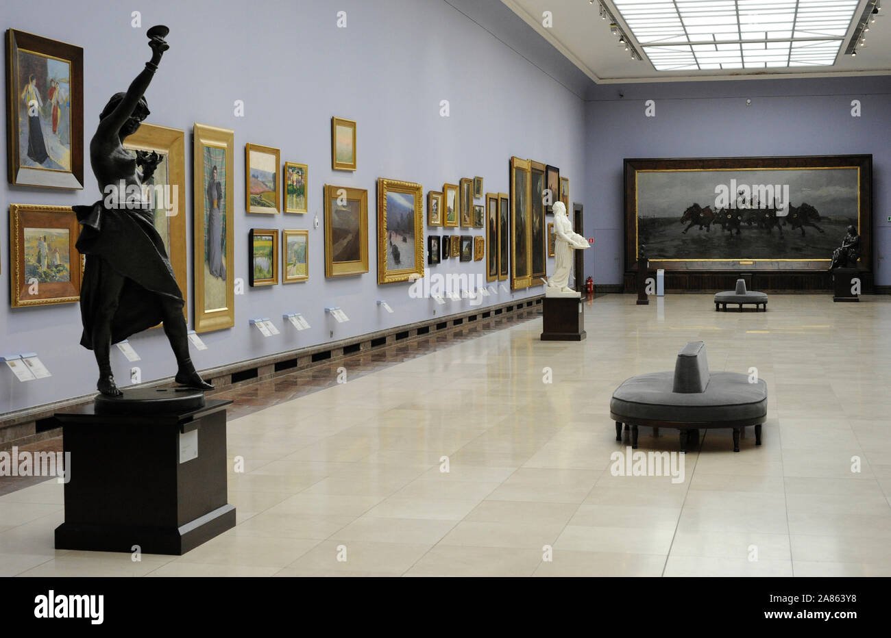 19th Century Polish Art Gallery (Sukiennice Museum). National Museum of Krakow. Interior view