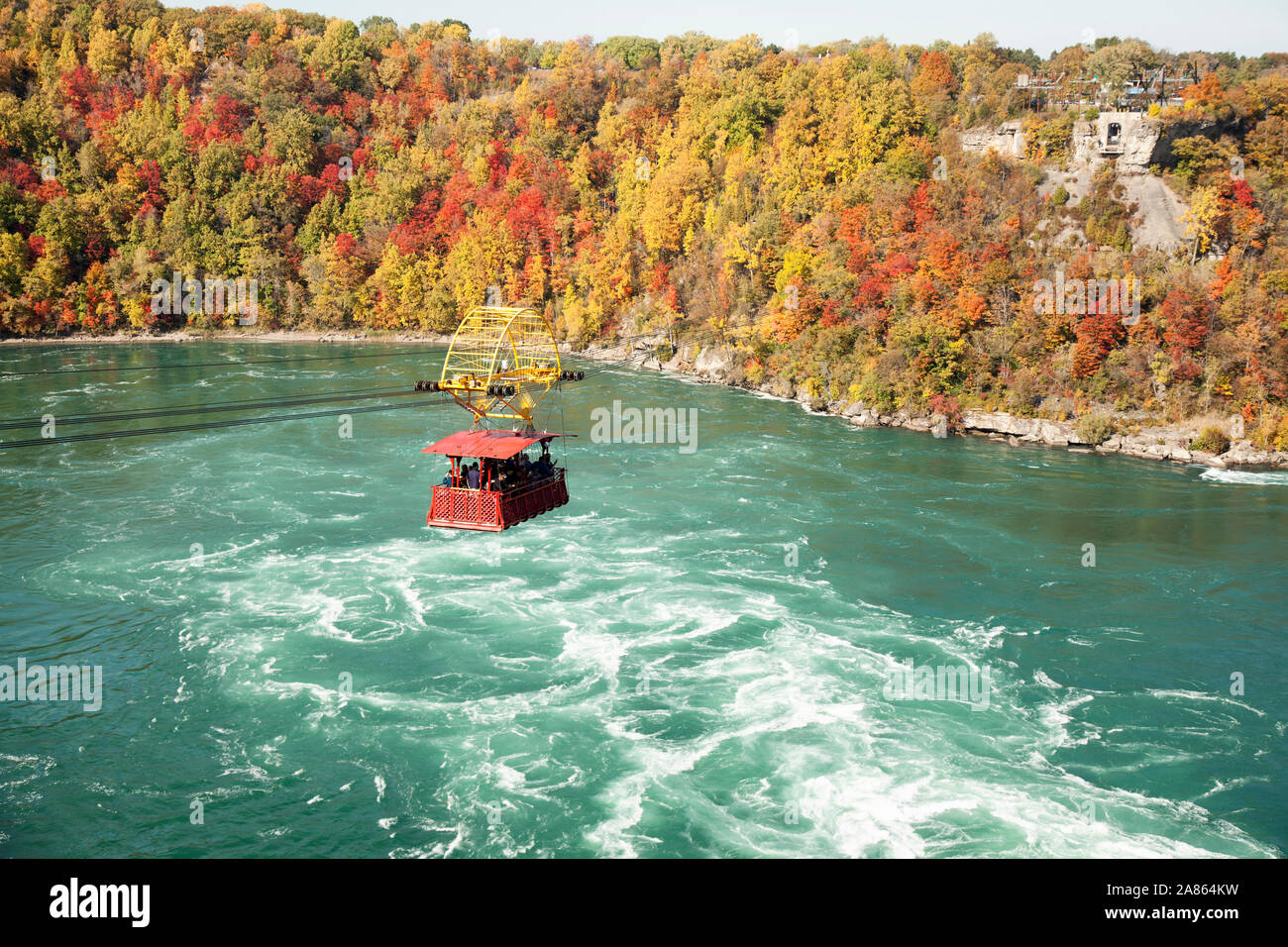 Aero car cable ride over the Rapids at Niagara Falls Canada Stock Photo