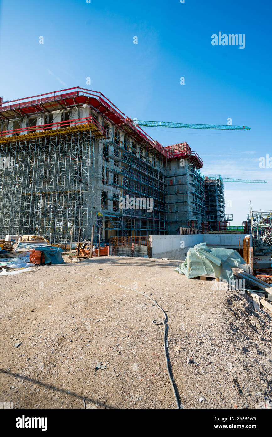 construction of the new building. Construction site background Stock Photo  - Alamy
